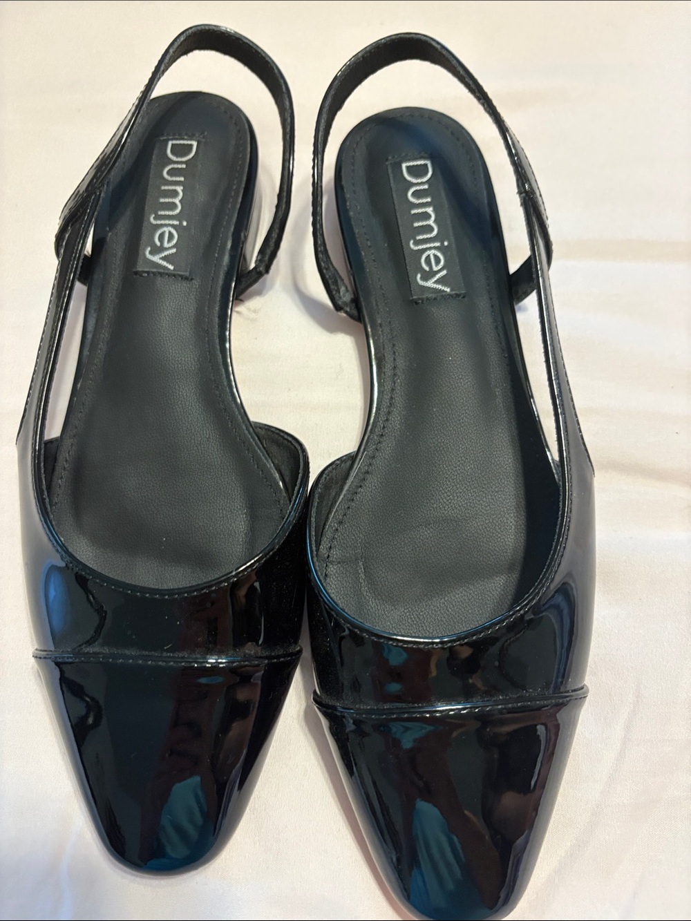 Black Patent Slingback Flats